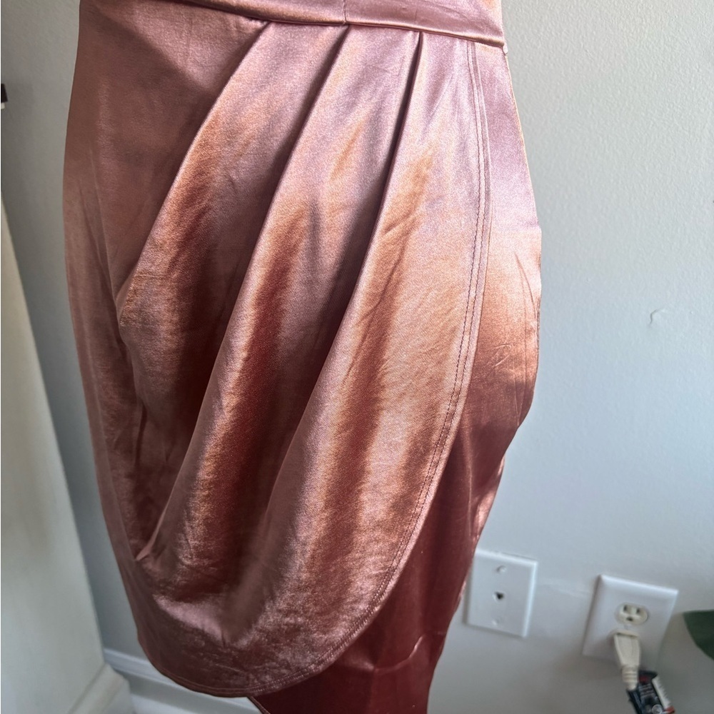 LULUS Elegant Pink Satin Dress. Size S - Picture 10 of 11